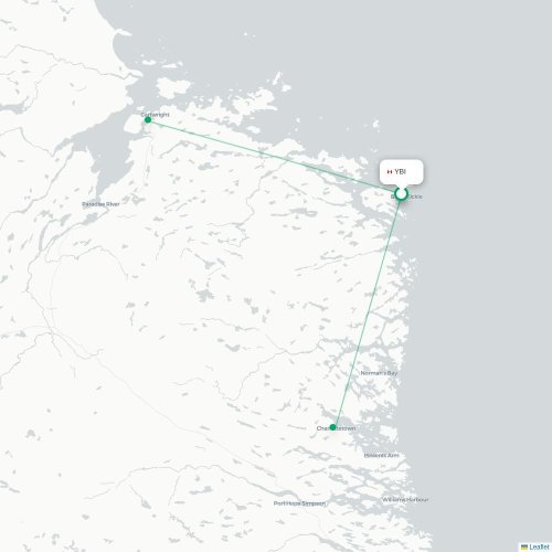 Mapa de vuelo directo Black Tickle - Happy Valley-Goose Bay
