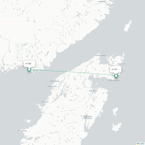 Mapa de vuelo directo Blanc Sablon - St. Anthony