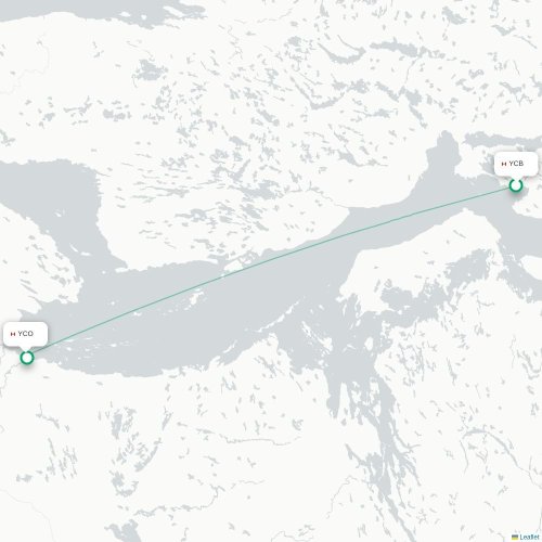 Cambridge Bay - Coppermine karta över direktflyg