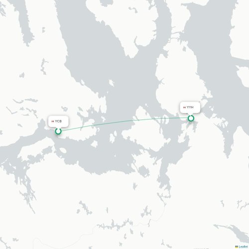 Cambridge Bay - Taloyoak kaart van rechtstreekse vlucht