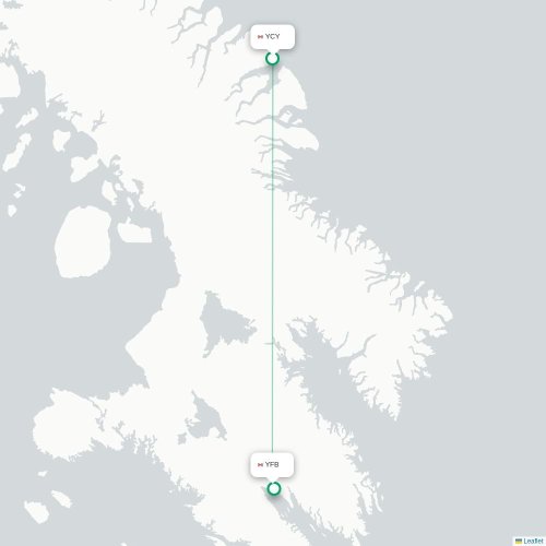 Mapa de vuelo directo Clyde River - Iqaluit