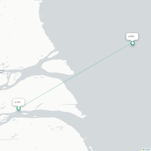 Mapa de vuelo directo Fort Albany - Kaschechewan