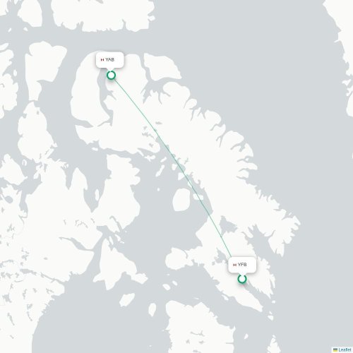 Mapa de vuelo directo Iqaluit - Arctic Bay