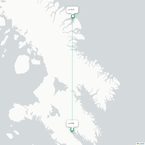 Mapa de vuelo directo Iqaluit - Clyde River