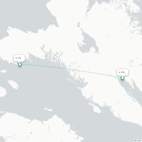 Mapa de vuelo directo Iqaluit - Cape Dorset