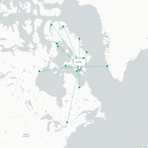 Mapa de vuelo directo Iqaluit - Pond Inlet