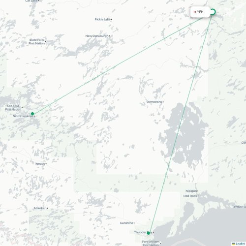 Route map Fort Hope  YFH airport