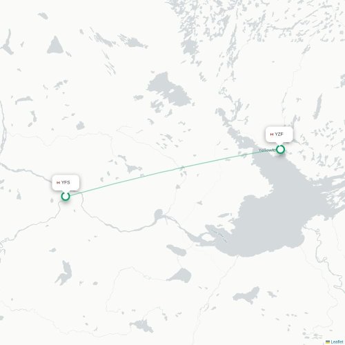 Fort Simpson - Yellowknife karta över direktflyg