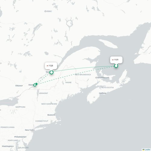 Mapa de vuelo directo La Vernière - Quebec