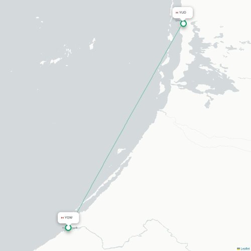 Mapa de vuelo directo Kuujjuarapik - Umiujaq