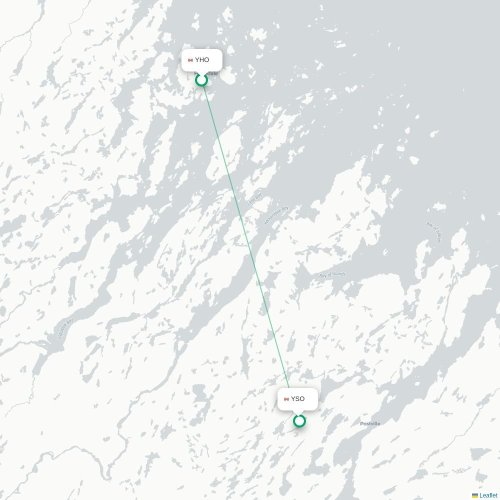 Mapa de vuelo directo Hopedale - Postville