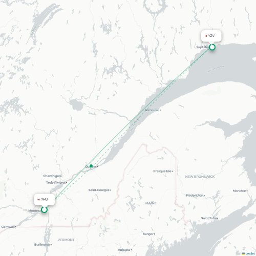 Mapa de vuelo directo Montreal - Sept-Îles