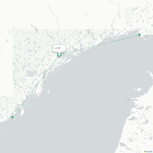 Mapa de vuelo directo Pakuashipi - Sept-Îles