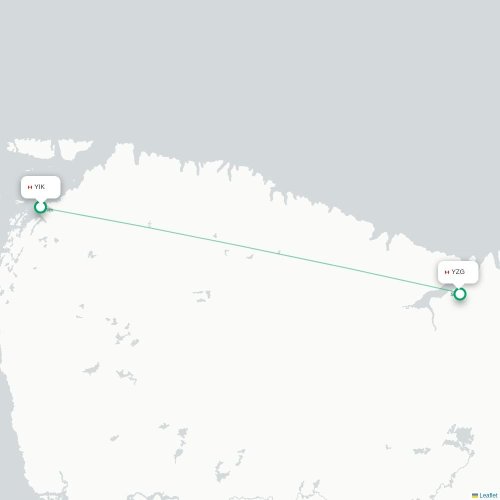 Mapa de vuelo directo Ivujivik - Salluit