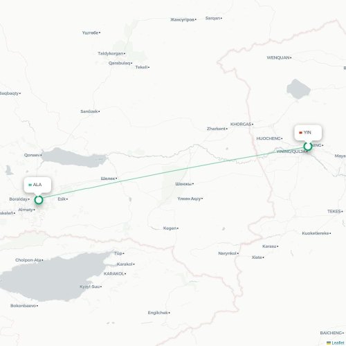 Mapa lotu bezpośredniego Ili – Ałmaty