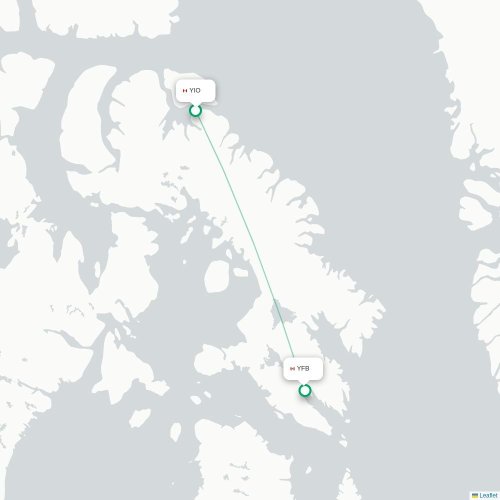 Mapa de vuelo directo Pond Inlet - Iqaluit