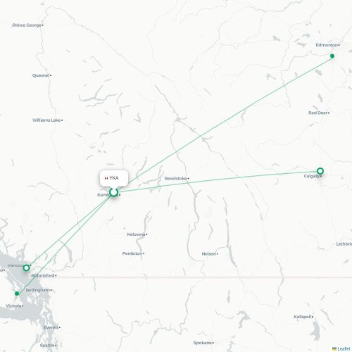Route map Kamloops  YKA airport