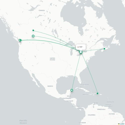 Route map Waterloo  YKF airport