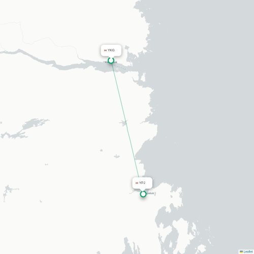 Mapa de vuelo directo Kangirsuk - Aupaluk