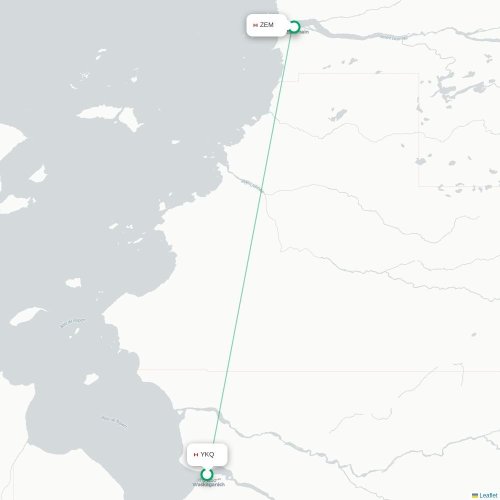 Mapa lotu bezpośredniego Waskaganish – Eastmain