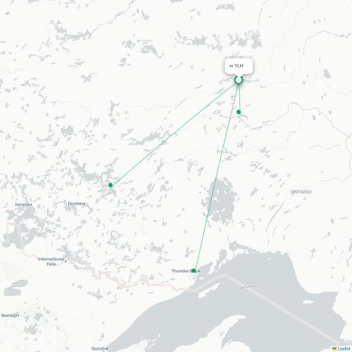 Mapa lotu bezpośredniego Lansdowne House – Webequie
