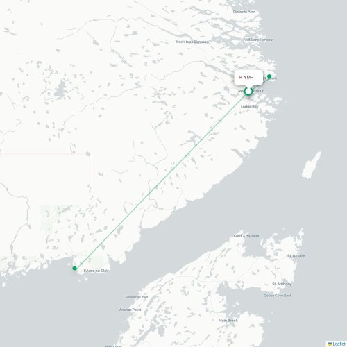 Mapa de vuelo directo Mary's Harbour - Blanc Sablon