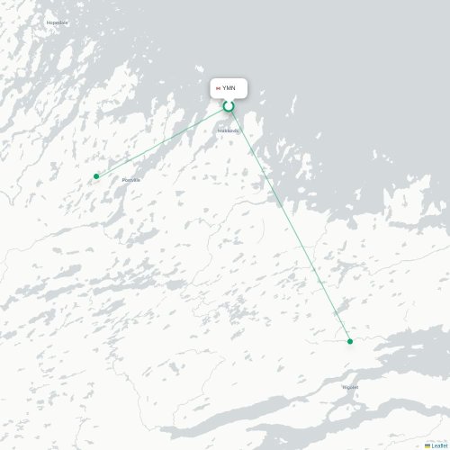 Route map Makkovik  YMN airport
