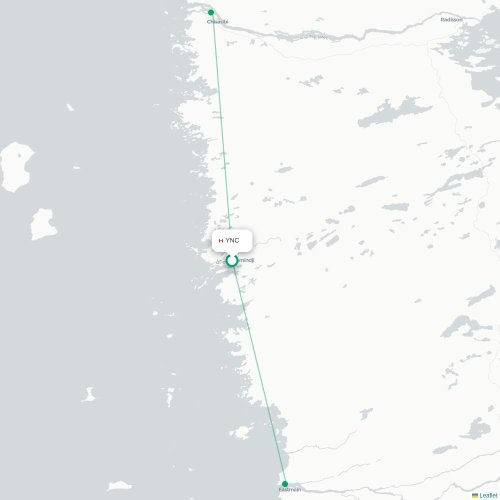 Mapa de vuelo directo Wemindji - Eastmain
