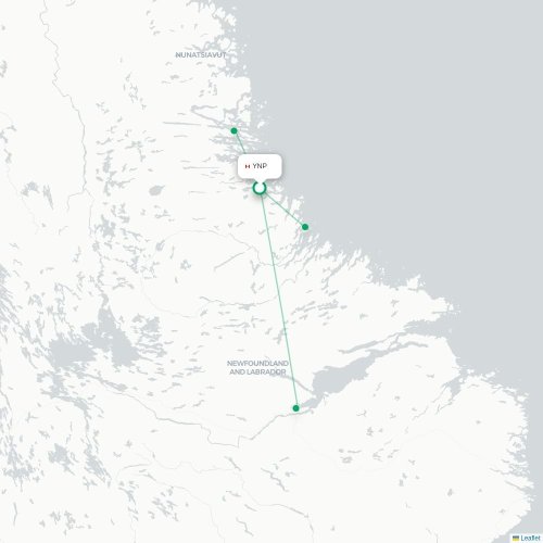 Mapa de vuelo directo Natuashish - Happy Valley-Goose Bay