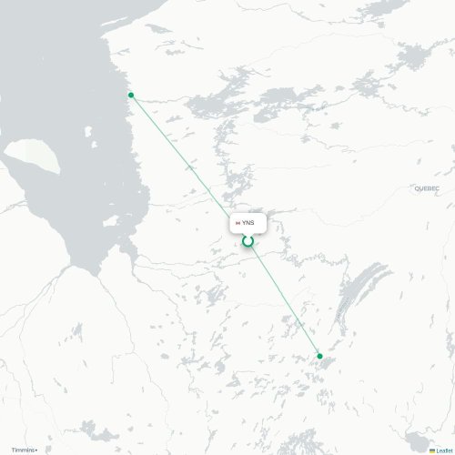 YNS routes and destination map