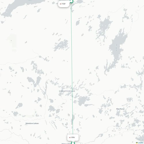 Mapa de vuelo directo Prince Albert - Stony Rapids