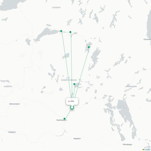 Mapa de vuelo directo Prince Albert - Fond Du Lac