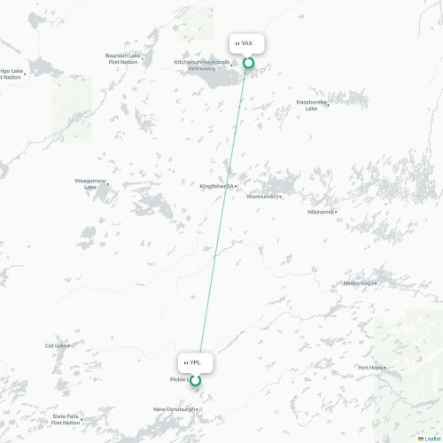 Mapa lotu bezpośredniego Pickle Lake – Angling Lake