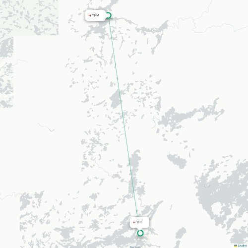 Mapa de vuelo directo Pikangikum - Red Lake