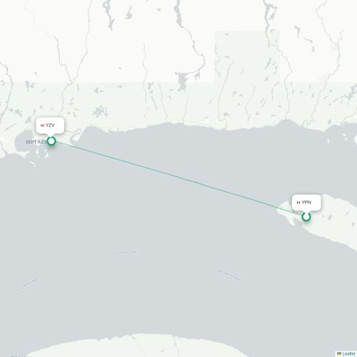 Mapa de vuelo directo Port Menier - Sept-Îles