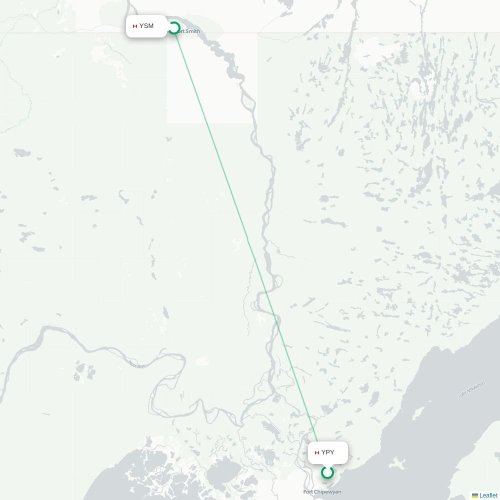 Fort Chipewyan - Fort Smith kaart van rechtstreekse vlucht