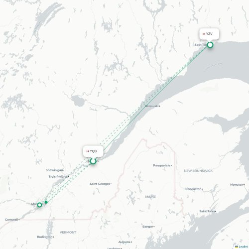 Mapa de vuelo directo Quebec - Sept-Îles