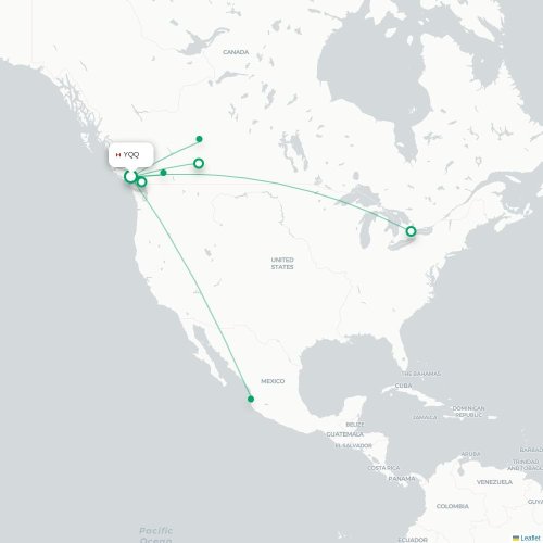 Mapa de vuelo directo Comox - Vancouver