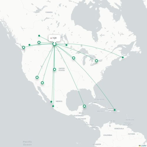 Route map Regina  YQR airport