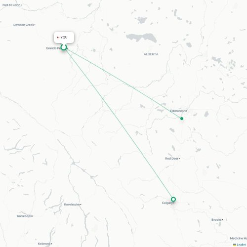 Route map Grande Prairie  YQU 