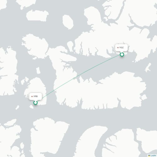 Mapa de vuelo directo Resolute - Grise Fiord