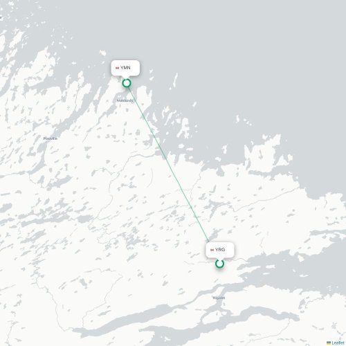 Mapa de vuelo directo Rigolet - Makkovik