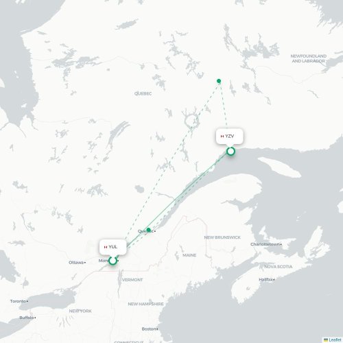 Mapa de vuelo directo Montreal - Sept-Îles