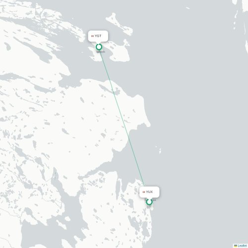 Mapa de vuelo directo Hall Beach - Igloolik