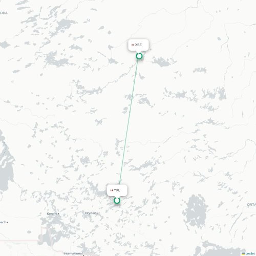 Mapa lotu bezpośredniego Sioux Lookout – Bearskin Lake