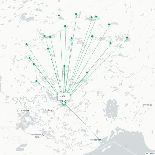 Mapa lotu bezpośredniego Sioux Lookout – Red Lake