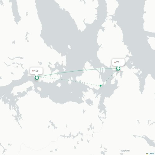 Taloyoak - Cambridge Bay kaart van rechtstreekse vlucht