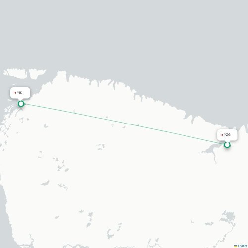 Mapa de vuelo directo Salluit - Ivujivik
