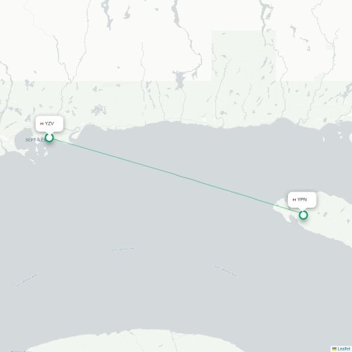 Mapa de vuelo directo Sept-Îles - Port Menier
