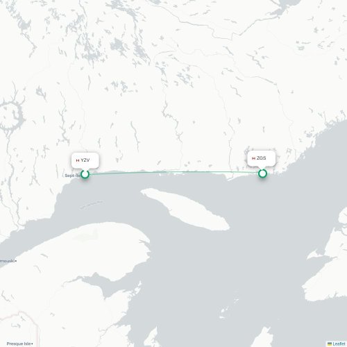 Mapa de vuelo directo Sept-Îles - La Romaine